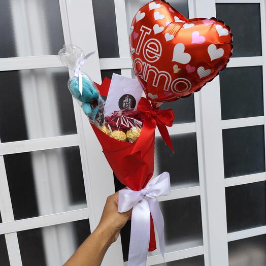 Buquê Mini Flor Ferrero Rocher + kit