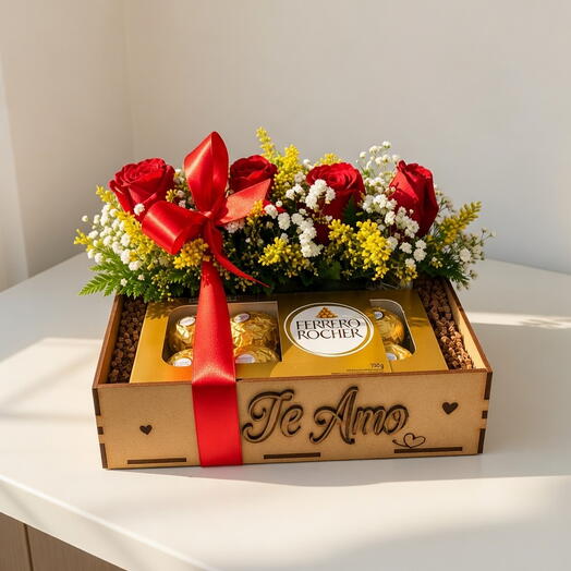 Box Te Amo com Rosas Ferrero Rocher
"Dia das Mães "
