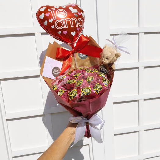 Dia das Mães - Buquê de Chocolate com Ouro Branco ou Sonho de Valsa + kit