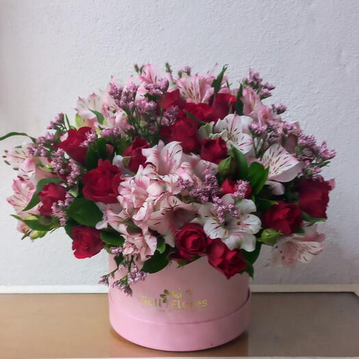 Box de flores coloridas