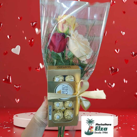 Bouquet 3 Rosas Coloridas